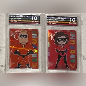 2023 Disney 100‎ Joyful Elastigirl #SR35 And Mr. Incredible #SR36 Graded 10